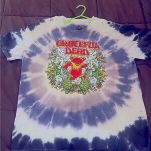 Grateful Dead Bear Graphic Purple Men Tie-Dye Short Sleeve T-Shirt (XL)